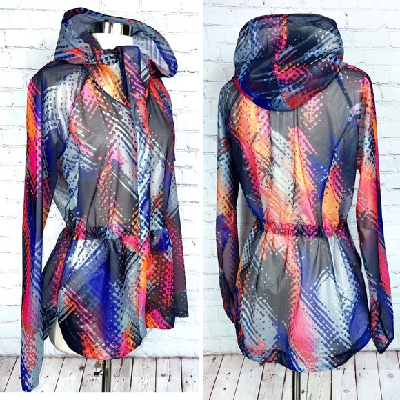 Athleta Jackets & Blazers - 🚫SOLD! •🏃‍♀️NWOT |•ATHLETA•| Lava Hype Run Multicolor Jacket 🏃‍♀️